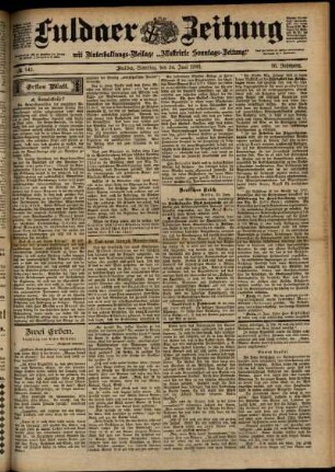 Erste Ausgabe vom Samstag, den 24. Juni 1899.