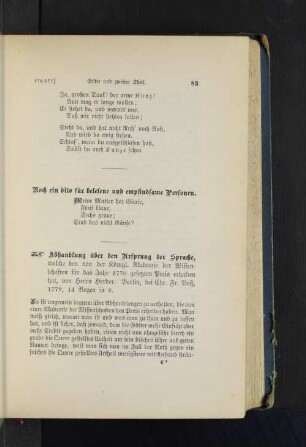 Abhandlung über den Ursprung der Sprache,