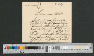 Briefkarte an Werner von Melle