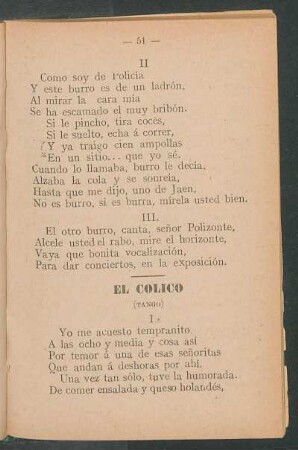 El Cólico : (Tango)