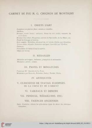 Cabinet de Feu M. G. Crignon de Montigny