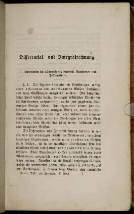 Differenzial- und Integralrechnung. I. - IX.