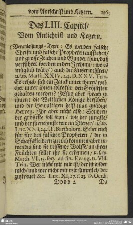 Das LIII. Capitel, Vom Antichrist und Ketzern