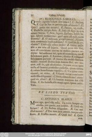 Ex Libro Tertio.