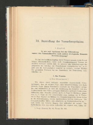 III. Darstellung der Versuchsergebnisse.