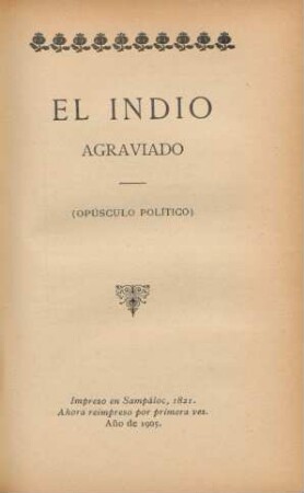 El indio agraviado