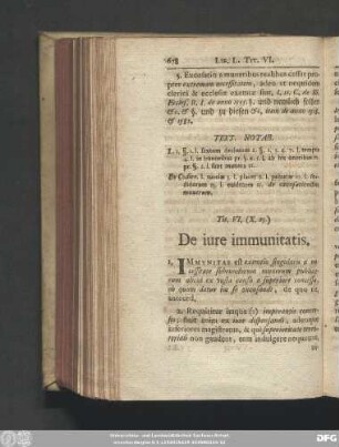 Tit. VI. (X. 25.) De iure immunitatis.