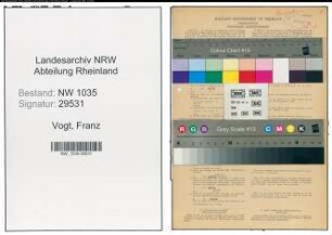 Entnazifizierung Franz Vogt , geb. 29.01.1903 (Kaufmaennischer Angestellter)
