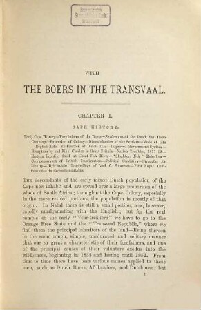 With the Boers in the Transvaal and Orange Free State in 1880-1