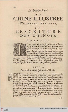 Chap. I: Des caracteres hierogliphiques des Chinois