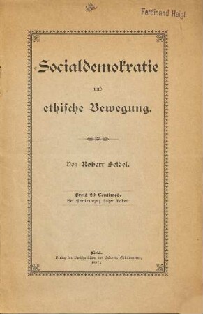 Socialdemokratie und ethische Bewegung