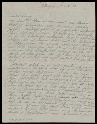 Brief von Helene Ehrenberg an Franz Rosenzweig