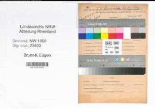 Entnazifizierung Eugen Brunne, geb. 03.02.1908 (Bergmann)