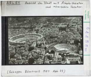 Arles: Luftbild mit Amphittheater und Arena