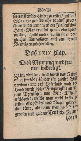 Das XXIX. Cap. Diese Meynung wird ferner widerlegt