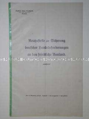 Abhandlung über die Sicherung des deutschen Handels mit den Kriegsgegnern