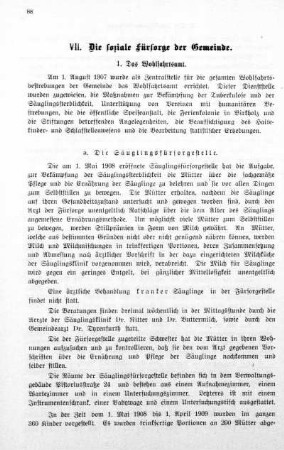 VII. Soziale Fürsorge der Gemeinde