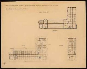 Hauptgebäude eines Flughafens Schinkelwettbewerb 1932: Unterrichtsgebäude. Grundrisse 1:200