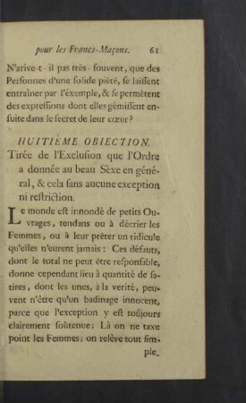 Huitieme objection.