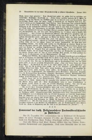 Konveniat der kath. Religionslehrer Nordwestdeutschlands zu Düsseldorf