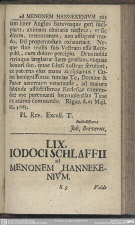 LIX. Iodoci Schlaffii ad Menonem Hannekenium