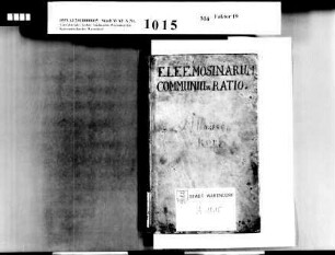 Schlussrechnungen und Abrechnungen mit den Provisoren des Almosenkorbs und Rentenbuch
