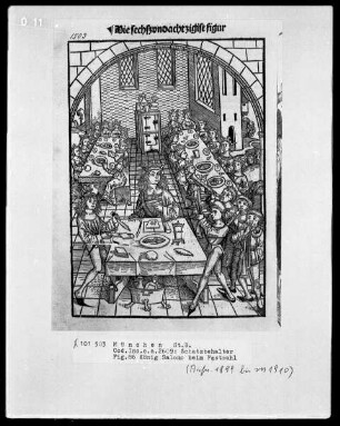 Schatzbehälter oder Schrein der waren reichtümer des heils und ewyger seligkeit genannt — Fig. 86, König Salomo beim Festmahl