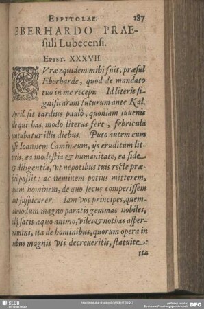 Eberhardo Praesuli Lubecensi. Epist. XXXVII.