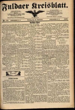 Erste Ausgabe vom Freitag, den 13. November 1903.