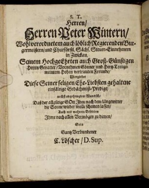 Herren, Herren Peter Wintern [...]