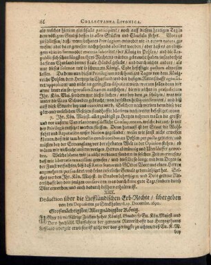 XIIX. Deduction über die Lieffländischen Erb-Rechte ...