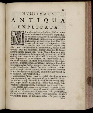Numismata Antiqua Explicata.
