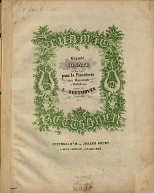 Grande sonate : (La maj. = A-dur) : pour le pianoforté avec violoncelle ou violon obligé ; oeuv. 69