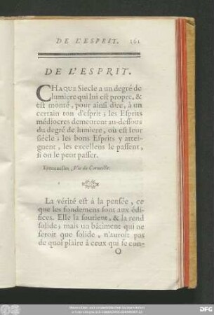 De L'Esprit.