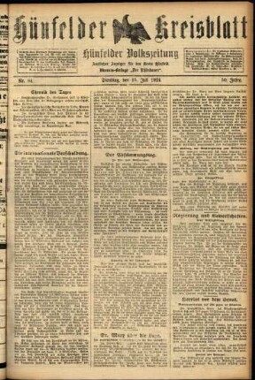 Ausgabe vom Dienstag, den 15. Juli 1924.