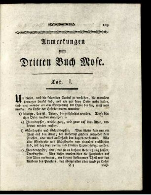 Anmerkungen zum Dritten Buch Mose.