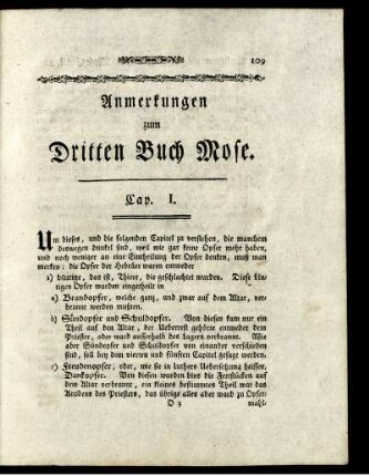 Anmerkungen zum Dritten Buch Mose.
