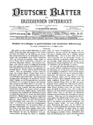 Sittliche Grundfragen in geschichtlicher und christlicher Beleutung : (Fortsetzung)
