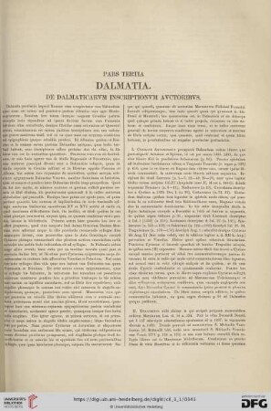 Pars tertia: Dalmatia