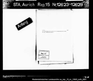 Die Genehmigung einer Anleihe der Synagogengemeinde Norden bei der Landeskreditanstalt