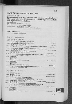 II.4 Fachübergreifende Studien
