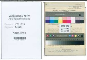 Entnazifizierung Anna Kasel , geb. 20.07.1899 ()