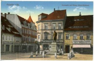 Pulsnitz. Neumarkt mit König-Albert-Denkmal