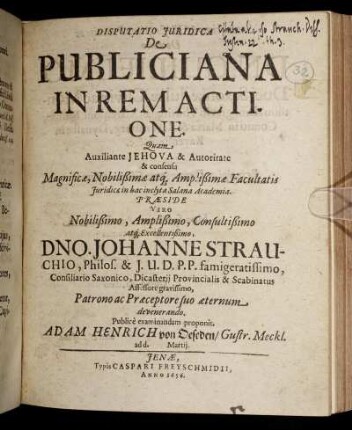 Disputatio Iuridica De Publiciana In Rem Actione