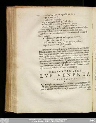 Medicatio Viri Lue Venerea Laborantis.