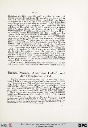 Thomas Murner, Ambrosius Holbein und der Monogrammist CA.