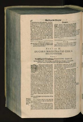 Sectio III. De Cura Magistratus Circa Religionem.