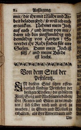 Von dem Stul der Pestilentz.