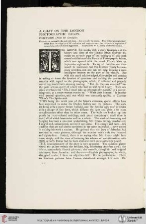 A Chat on the London Photographic Salon: Forewords (From the Catalogue) [dated article, London, September 25, 1902]