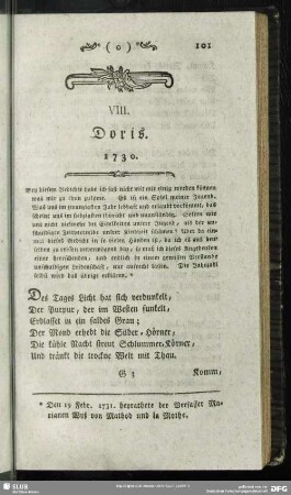 VIII. Doris. 1730